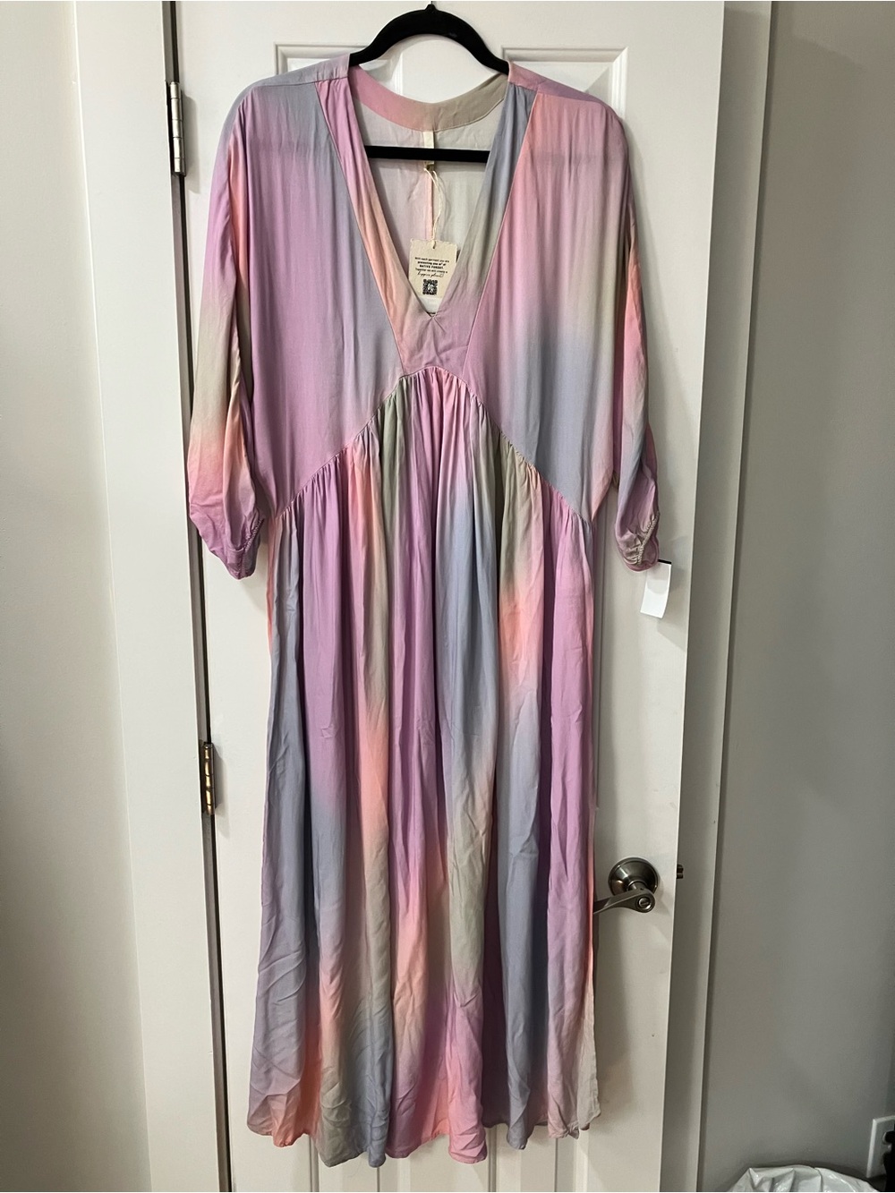 Pastel Multicolor V-Neck Women’s Swim Coverup Maxi